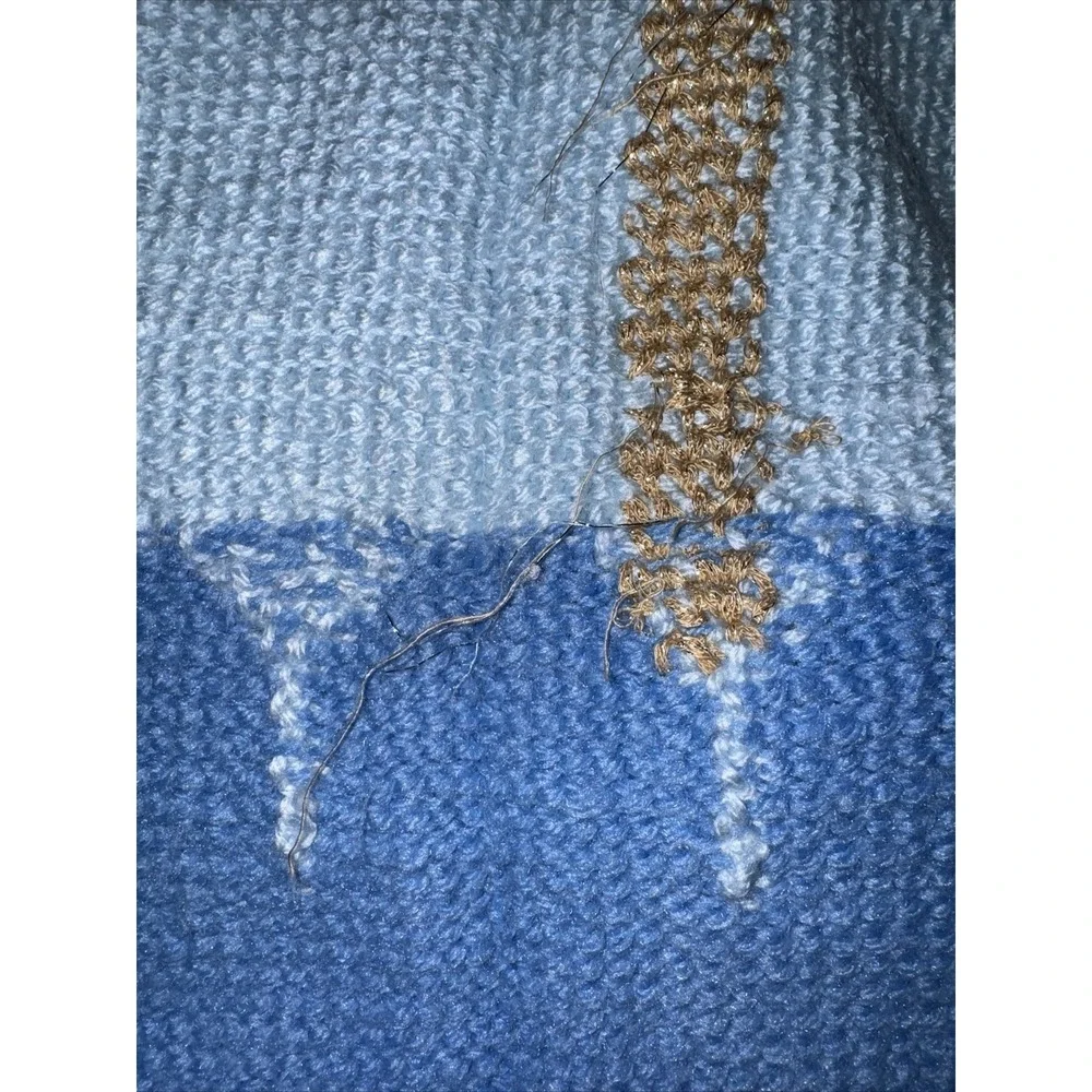 Handmade Crochet Blanket Carousel Horse Nursery Baby Toddler 56x36 Blue